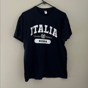 Italia Roma Limited Edition Graphic T Shirt Black Size Large